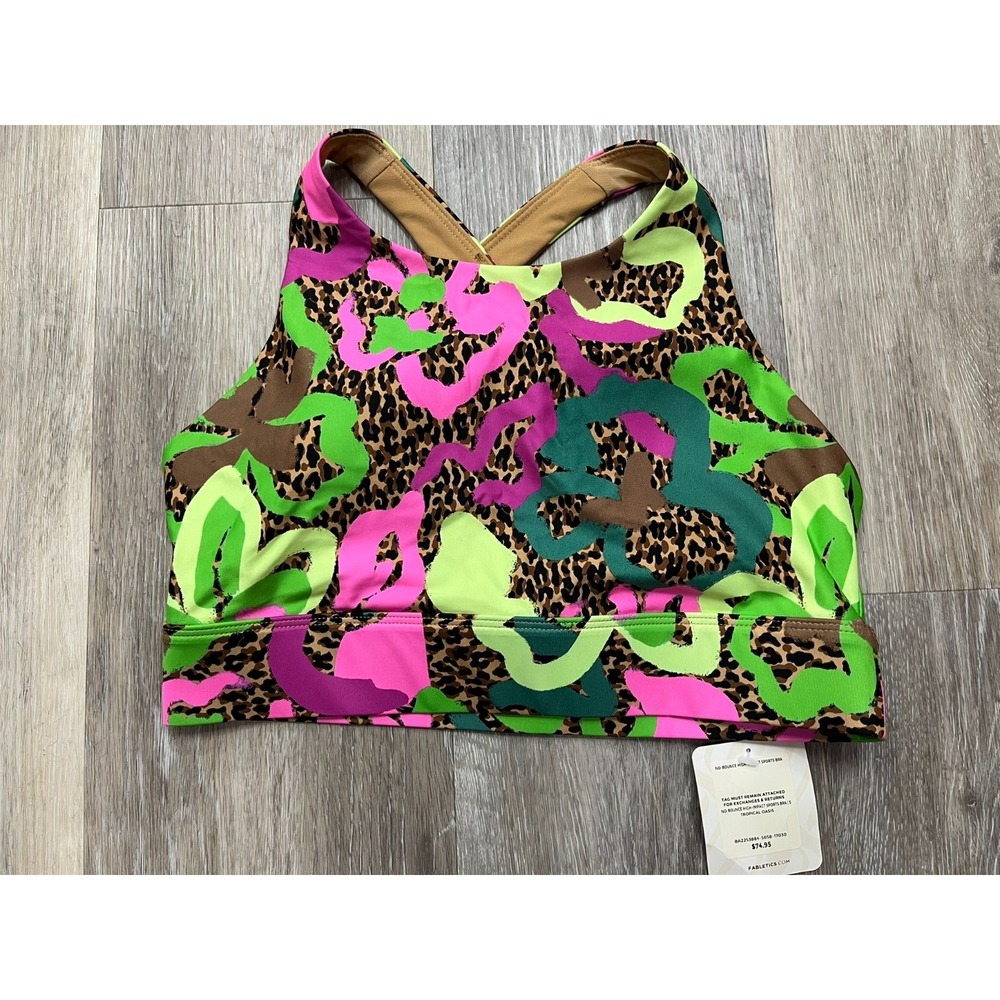 NWT Fabletics Tropical Oasis No-Bounce High Impact Sports Bra Size Small